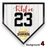 Softball Custom Name & Logo Printed Home Plate