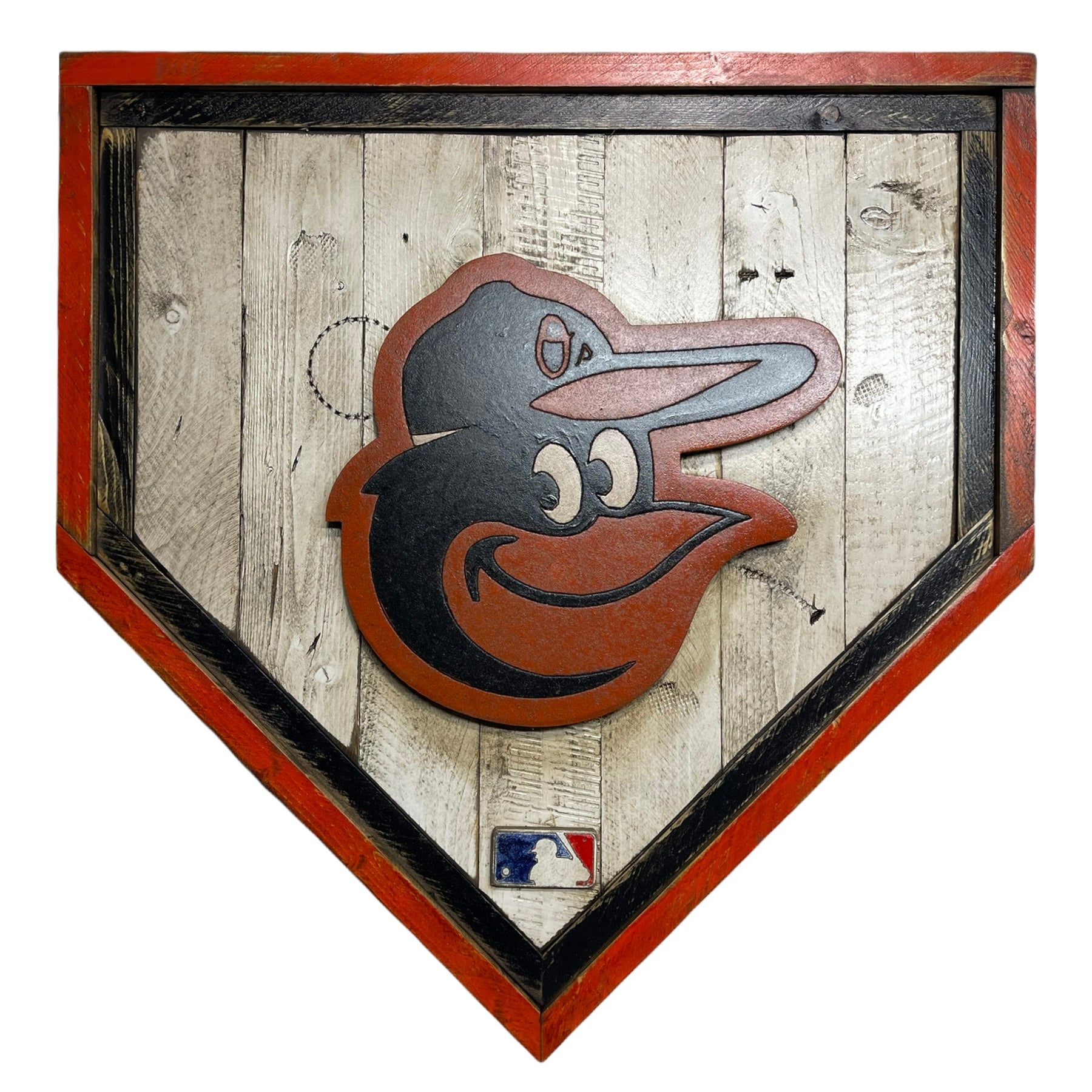 MLB Licensed Handmade Distressed Wood Heritage Home Plate