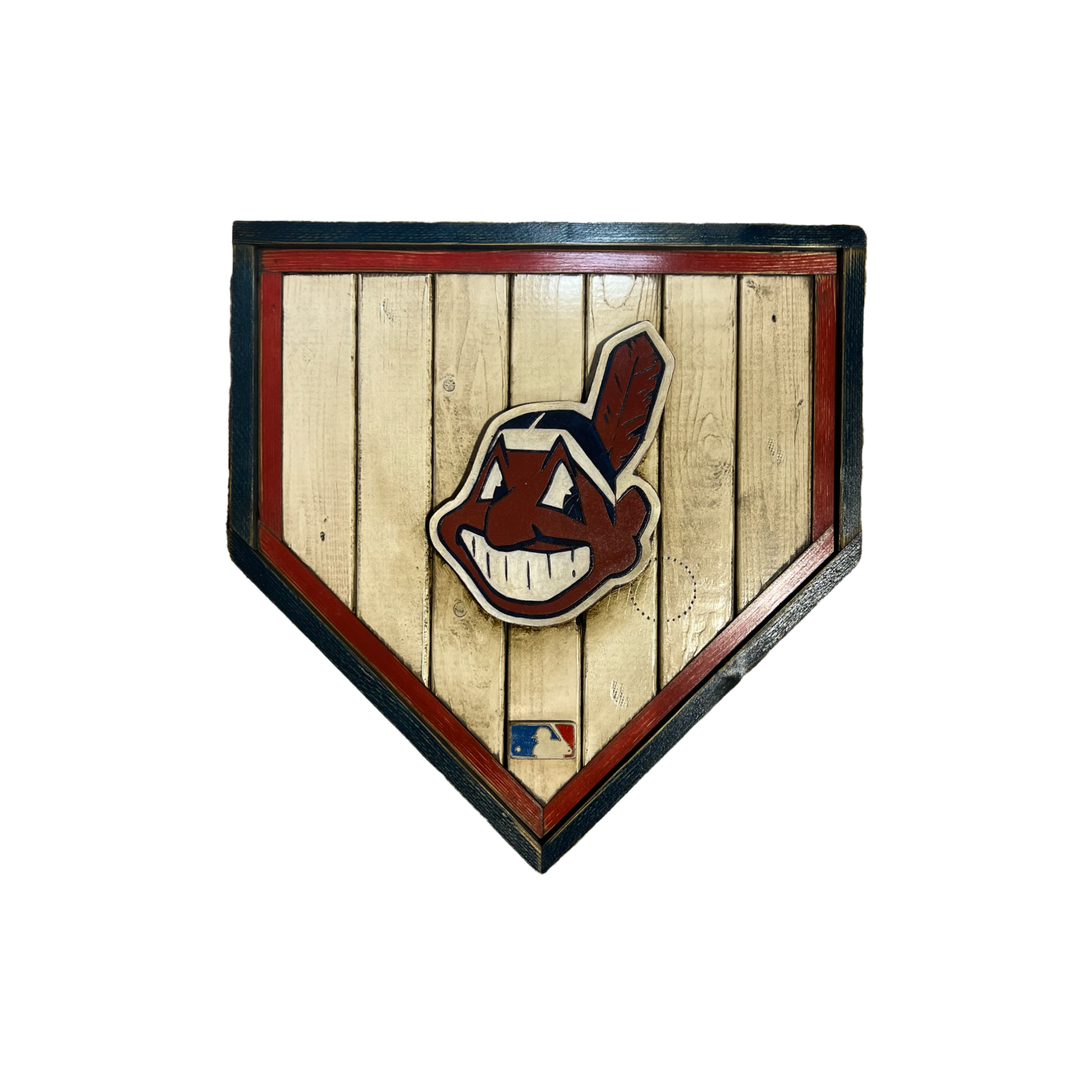 Vintage Cleveland Indians two-sided Chief Wahoo Logo Wood Sign