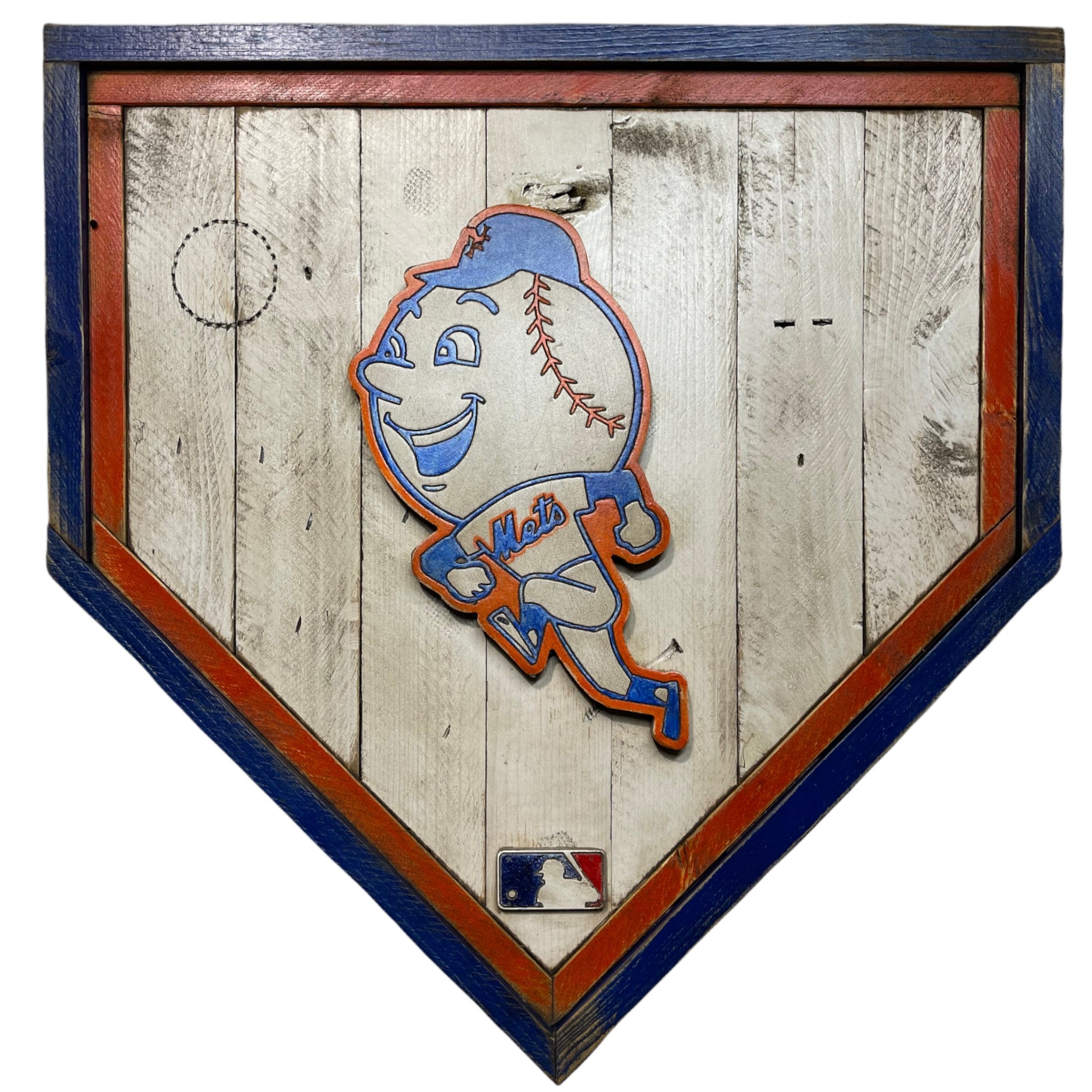 MLB Licensed Handmade Distressed Wood Heritage Home Plate