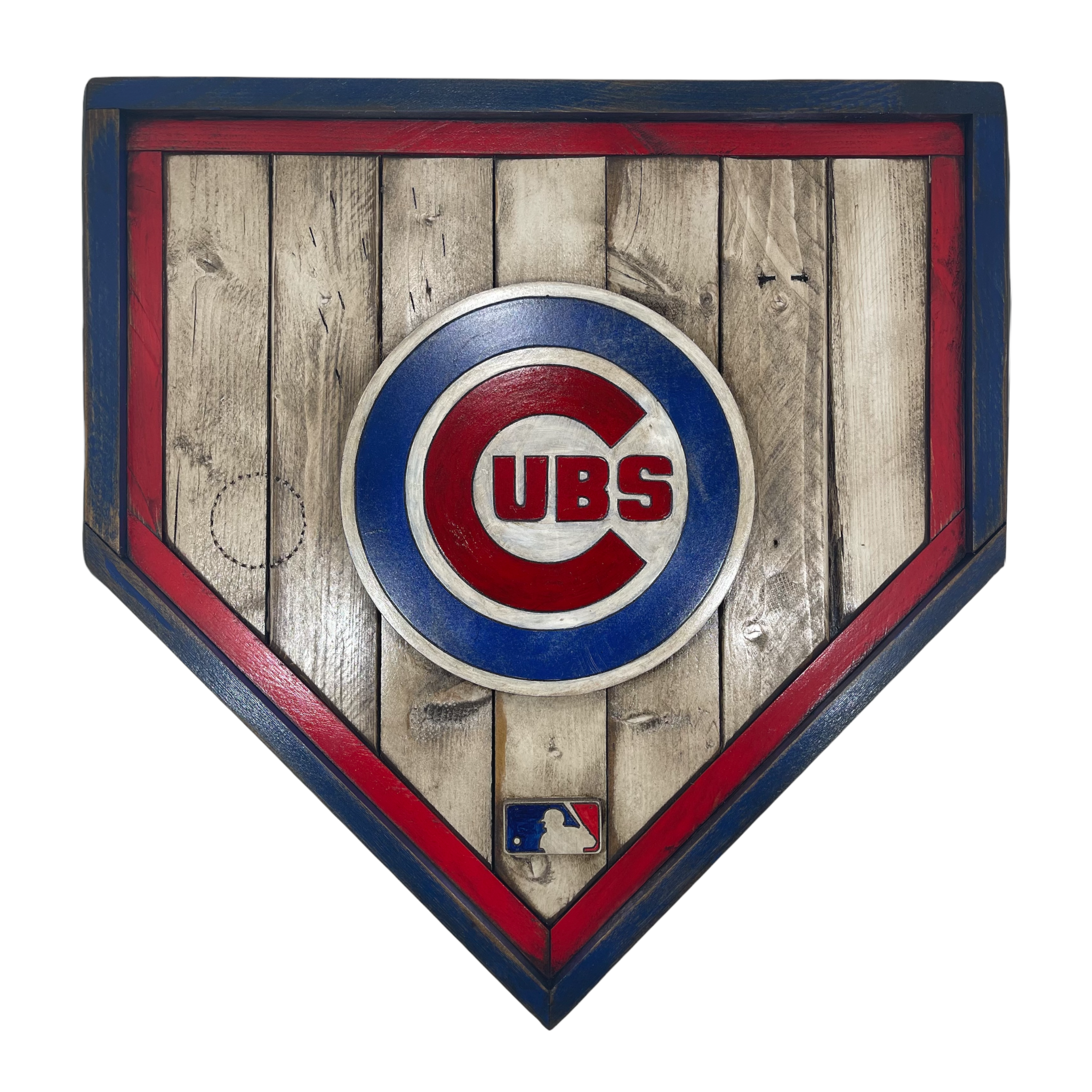 MLB Licensed Handmade Distressed Wood Heritage Home Plate